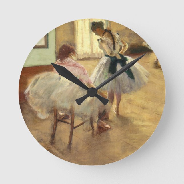 Relógio Redondo Edgar Degas a lição de dança (Frente)