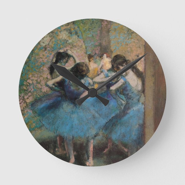 Relógio Redondo Edgar Degas | Dancers in blue, 1890 (Frente)