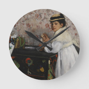 Relógio Redondo Edgar Degas   Portrait of Mlle Hortense Valpin�on