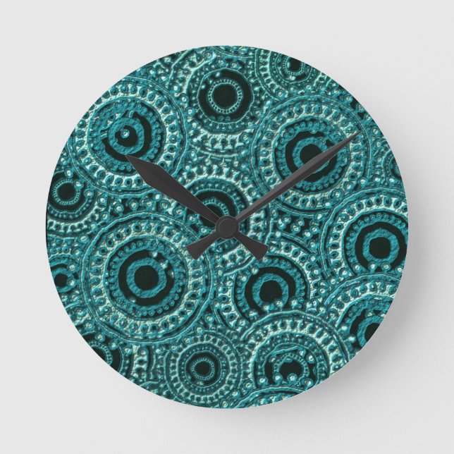 Relógio Redondo Efeito do papel digital (Frente)