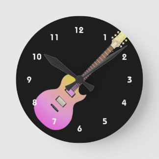 Relógio Redondo electric guitar pink yellow gradient.png