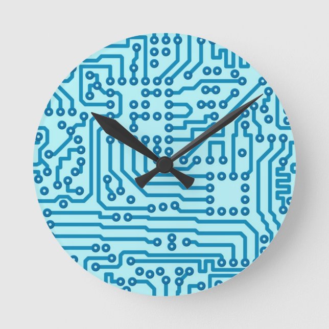 Relógio Redondo Electronic Digital Circuit Board (Frente)