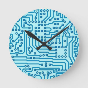 Relógio Redondo Electronic Digital Circuit Board