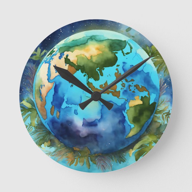 Relógio Redondo Elegância do eterno: blocos Design exclusivos para (Frente)