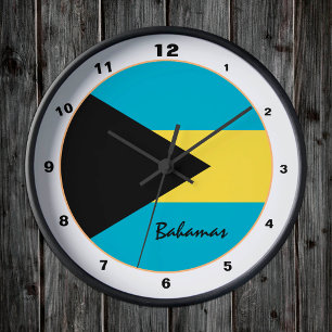 Relógio Redondo Elegant Bahamas Flag trendy Home / design