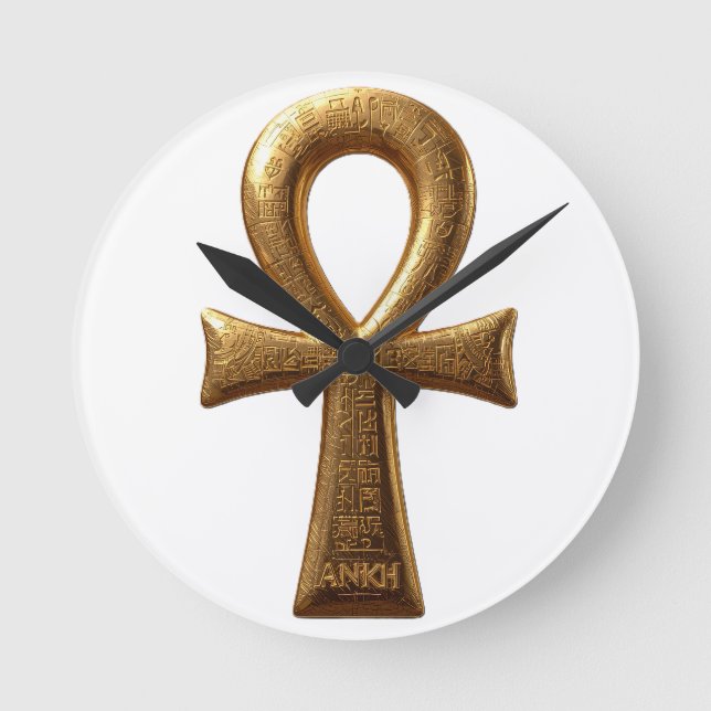 Relógio Redondo Elegant Egyptian Ankh Symbol Wall Art (Frente)