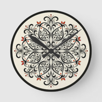 Relógio Redondo Elegant Moroccan Zellige Wall Clock
