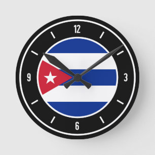 Relógio Redondo Elegante de Bandeira Cuba