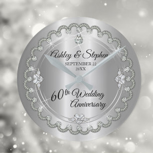 Relógio Redondo Elegante Diamond Jubilee 60º Aniversário de Casame