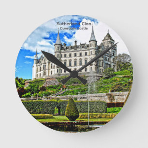 Relógio Redondo Elegante Dunrobin Castle Scotland Sutherland Clan