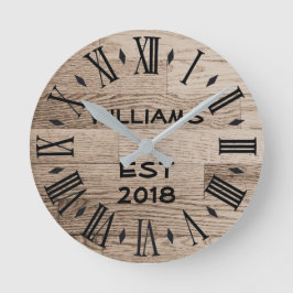 Relógio Redondo Elegante Madeira Leve Rústica Personalizada