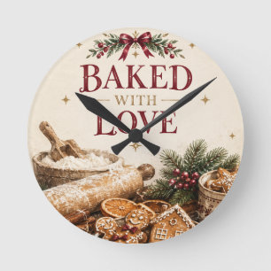 Relógio Redondo Elegante Natal Europeu, Padaria de Biscoitos de Ge