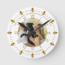 Elegante Personalizado PHOTO Clock QUALQUER Texto 