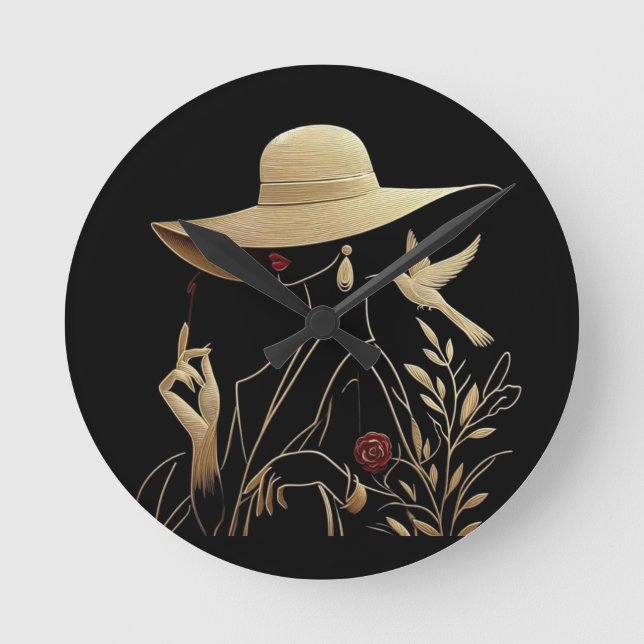 Relógio Redondo Elegante & Sofisticado (Frente)