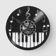 Elementos de piano e música de vinil