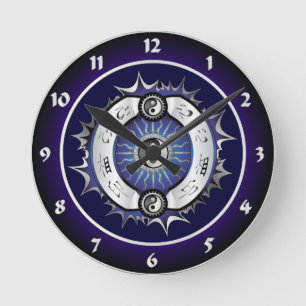 Relógio Redondo Elétrico Blue Yin Yang