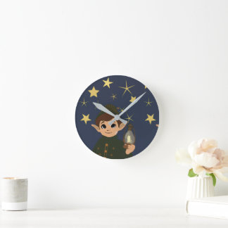 Relógio Redondo Elf Watcher Starry Night Acrylic Wall Clock