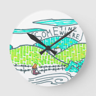 Relógio Redondo Em algum lugar/algum dia