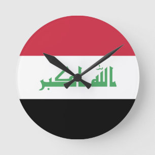 Relógio Redondo Emblema da bandeira do Iraque