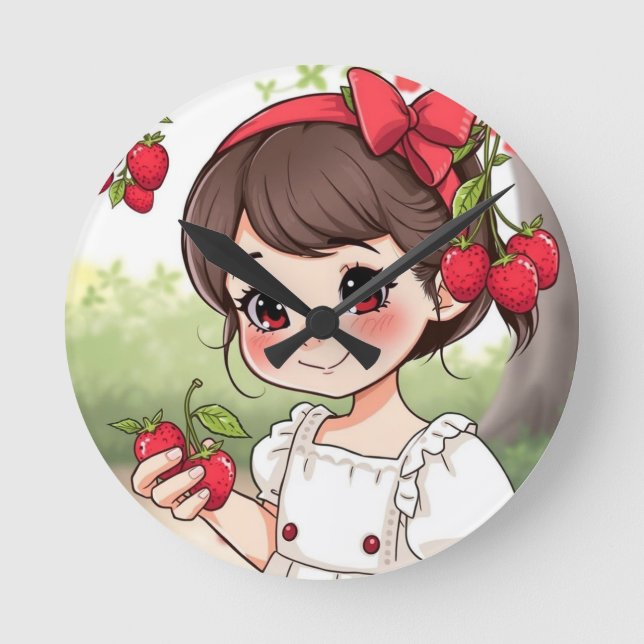 Relógio Redondo Emely – Die Erdbeerprinzessin (Frente)