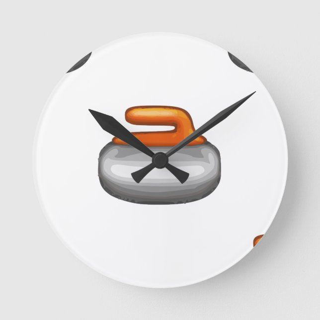 Relógio Redondo Emoji Curling Stone (Frente)