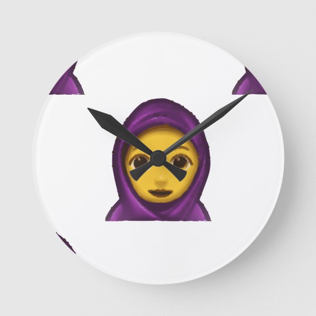 Relógio Redondo emoji hajib (Frente)