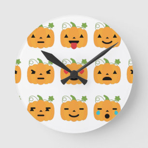 Relógio Redondo emojis de abóbora-das-bruxas