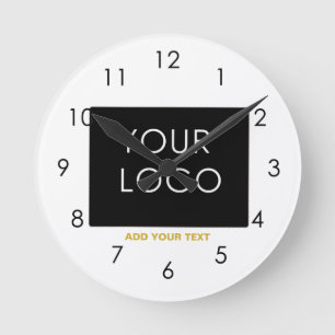 Relógio Redondo Empresa personalizável Adicionar logotipo Branco m