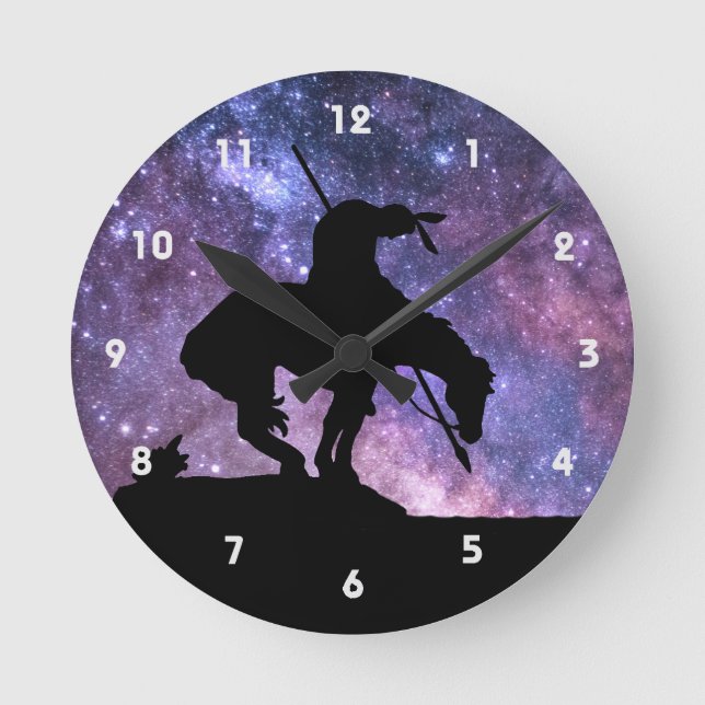 Relógio Redondo End of the Trail Silhouette Wall Clock (Frente)