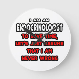 Relógio Redondo Endocrinologista Endocrinologista T-Shirts e prese