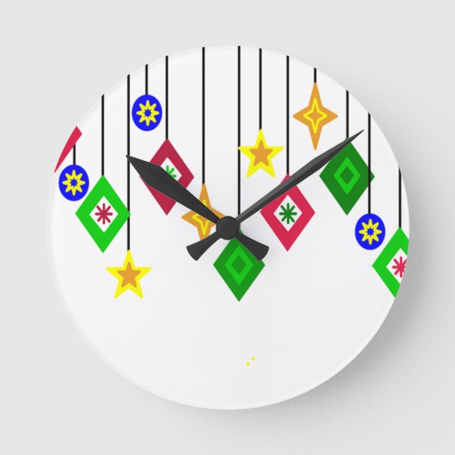 Relógio Redondo Enfeites de natal  (Frente)