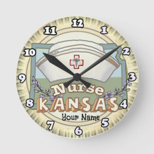 Relógio Redondo Enfermeira do Kansas