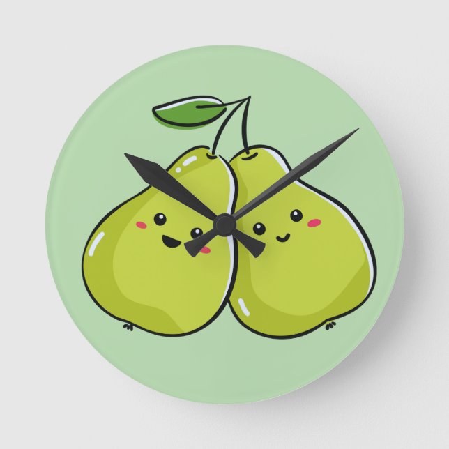 Relógio Redondo Enfermeiro Gêmeo Adorável (Frente)