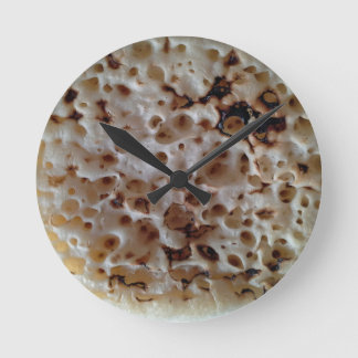 Relógio Redondo Engraçado Inglês Crumpet Comida Wall Clock