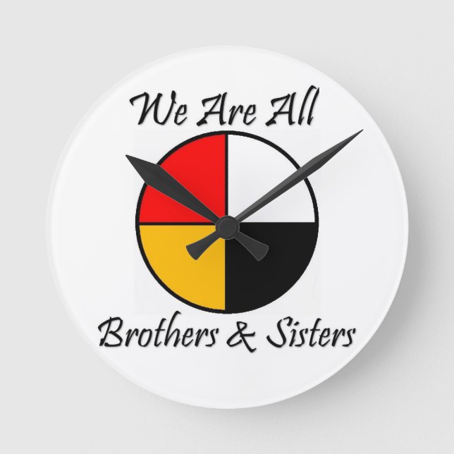 Relógio Redondo Engrenagem dos sentidos do nativo americano 4 (Frente)