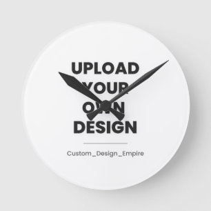 Relógio Redondo Envie Seu Próprio Design Aqui Modelo Personaliza