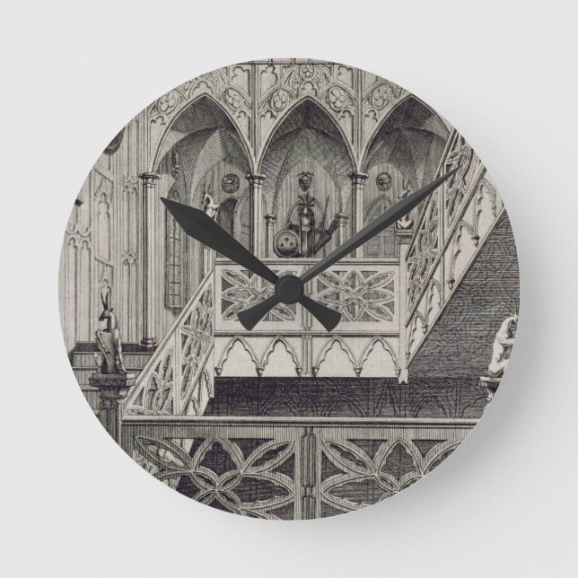 Relógio Redondo Escadaria em Strawberry Hill, gravada por J. Newto (Frente)