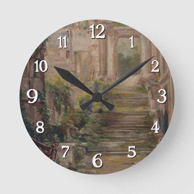 Relógio Redondo Escadas de Ruínas do Castelo de santo-Nuvem (Frente)