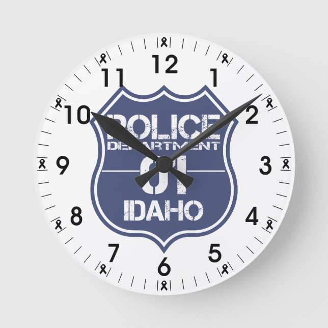 Relógio Redondo Escudo da Polícia de Idaho 01 (Frente)