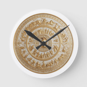 Relógio Redondo Escudo de Aquiles em Porcelana Estilo Antigo