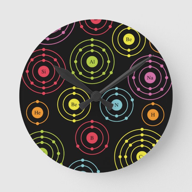 Relógio Redondo Escudos periódicos (Frente)