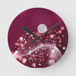 Relógio Redondo espelho compacto Design Elegante Rosa e Branco