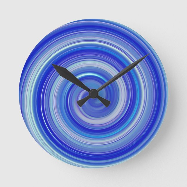 Relógio Redondo espiral azul rico (Frente)