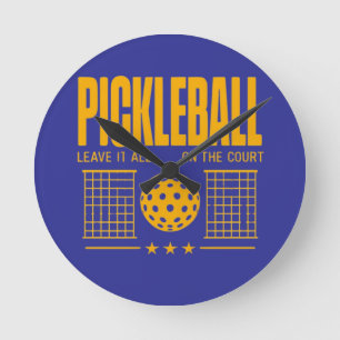 Relógio Redondo Espírito De Pickleball - Deixe Tudo Na Corte