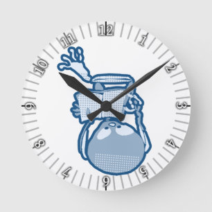 Relógio Redondo Esqueleto Literário Absorvido com Livro