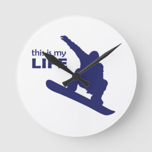 Relógio Redondo Esta É Minha Vida (Snowboard)