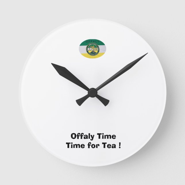 Relógio Redondo Estávamos no "Offaly Time" para uma Cuppa. (Frente)