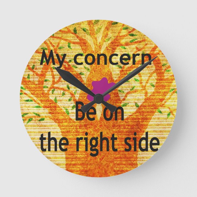 Relógio Redondo Esteja do lado direito (Frente)