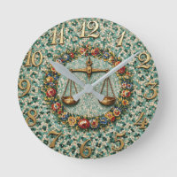 Estilo Antigo Mosaico Floral Zodíaco Libra