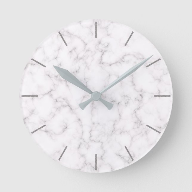 Relógio Redondo Estilo de mármore elegante (Frente)